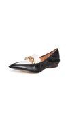 Tory Burch Jessa Pointy Toe 20mm Loafers In New Ivory/perfect Black