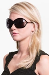 Tom Ford 'whitney' 64mm Open Side Sunglasses In Black Smoke