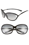 Tom Ford Jennifer 61mm Oval Oversize Frame Sunglasses In Black/ Grey