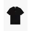 Sandro Mens Black Rainbow Logo-embroidered Organic Cotton-jersey T-shirt Xs