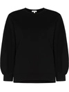 Agolde Thora Balloon-sleeve Sweatshirt In Black