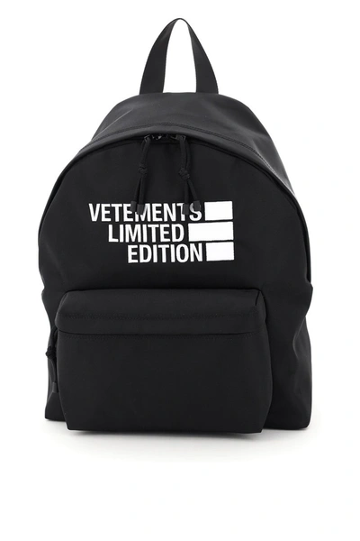 Vetements Limited Edition Logo Backpack In Black