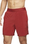 Nike Dri-fit Flex Pocket Yoga Shorts In Dark Cayenne