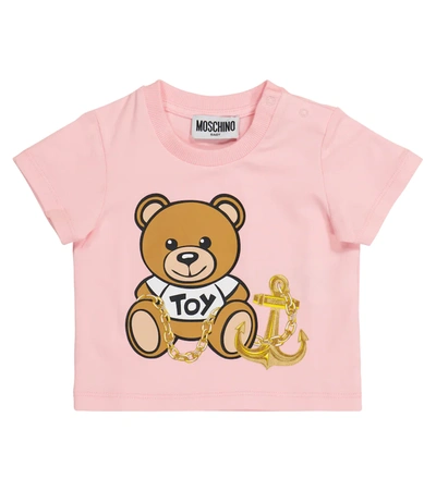 Moschino Baby Stretch-cotton T-shirt In Pink