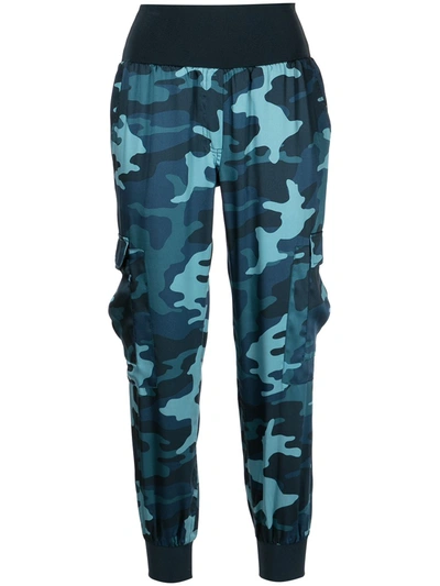 Cinq À Sept Giles Camouflage-print Cargo Trousers In Peacock Blue