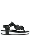 Isabel Marant Isele Ruffle Leather Thong Sandals In Black