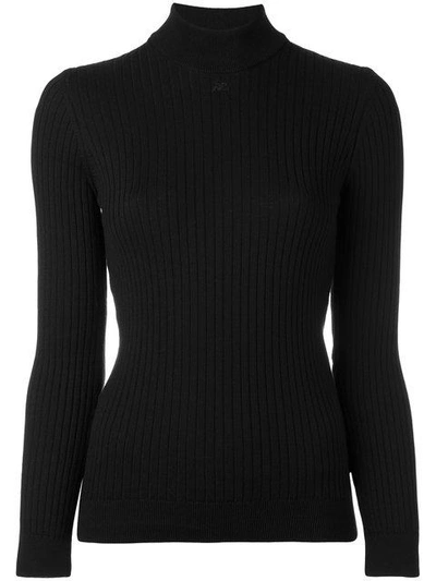 Courrges Classic Short Sleeve Knit Dress In Black