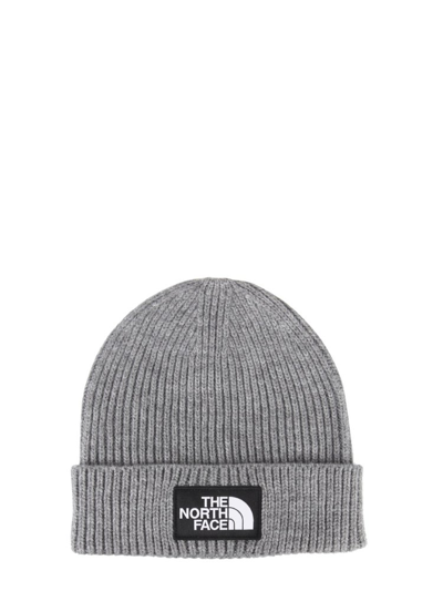 The North Face Box Logo Cuffed Beanie In Grey-grey