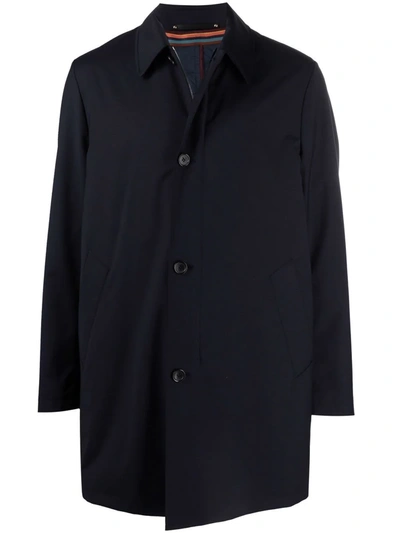 Paul Smith Epson Single-breasted Wool And Cashmere-blend Coat In Blue
