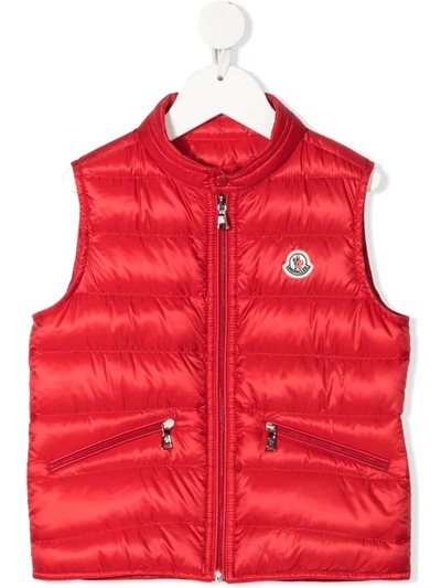 Moncler Girls' Down Vest - Big Kid In Red