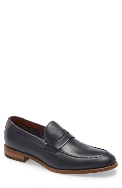 Johnston & Murphy Milliken Penny Loafer In Navy