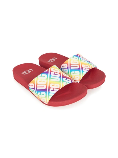 Ugg Little Kid's & Kid's Logo Pool Slides In Rainbow