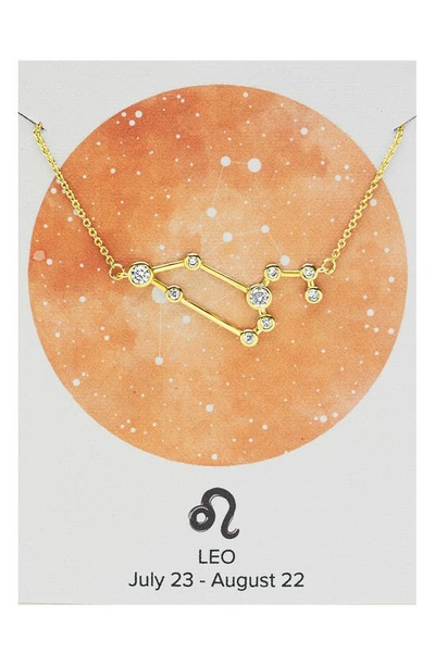 Sterling Forever Women's When Stars Align Constellation Necklace In 14k Gold Plate In Leo