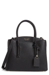 Kate Spade Medium Margaux Leather Satchel In Black/warm Taupe