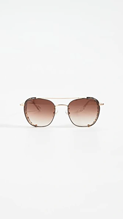 Krewe Earhart 24k Gold-plated Metal Aviator Sunglasses In Matte Black