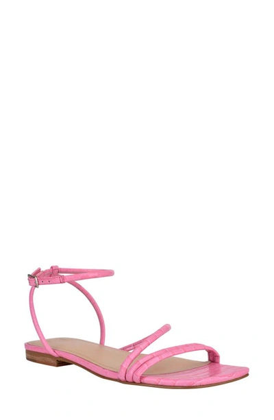 Marc Fisher Ltd Mariella Ankle Strap Sandal In Pink Leather