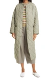 Rodebjer Sandler Quilted Coat In Olive Leaf