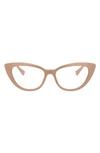 Versace 54mm Cat Eye Optical Glasses In Beige