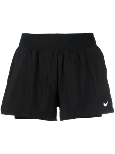 Nike Women's Flex Essential 2-in-1 Training Shorts (plus Size) In Black/ Reflective Silver