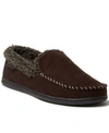 Dearfoams Eli Microfiber Moc Faux Fur Lined Slipper In Coffee Bean