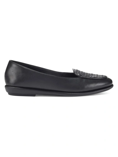 Aerosoles Brielle Womens Faux Leather Slip On Loafers In Black