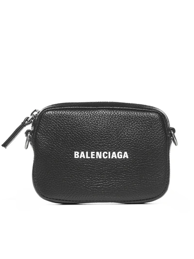 Balenciaga Logo Print Cash Case Wristlet In Black
