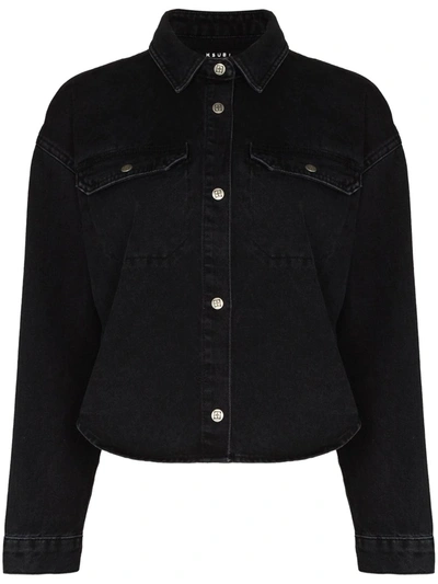 Ksubi Cropped Buttoned Denim Shirt In Black