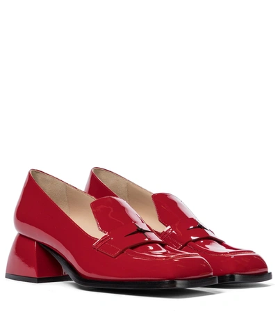 Nodaleto Bulla Cara Patent Leather Loafer Pumps In Red