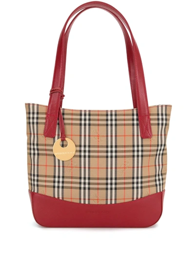 Pre-owned Burberry 1990s Nova Check Tote Bag In Brown