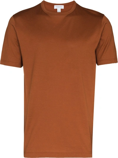 Sunspel Orange Classic Crew Neck T-shirt