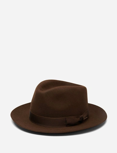 Stetson Hats Stetson Penn Fedora Hat In Dark Brown