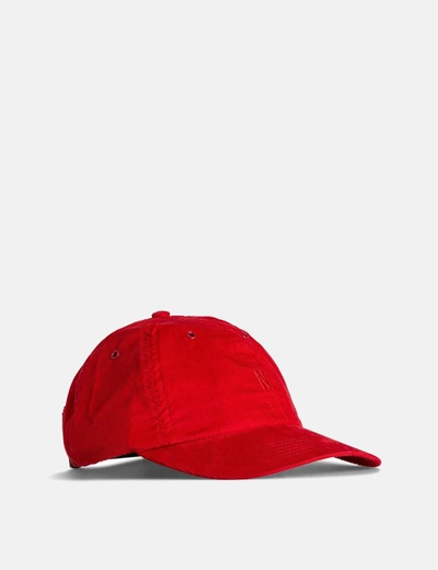 Norse Projects Baby Corduroy Sports Cap In Red