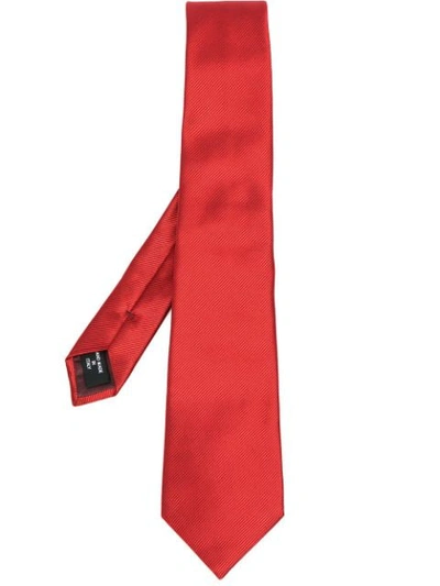 Giorgio Armani Textured Silk Tie In Red