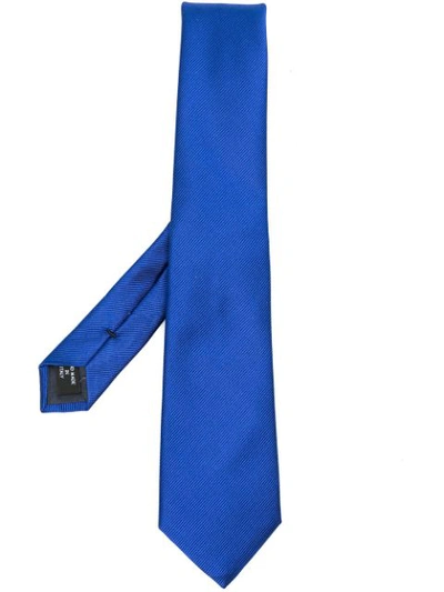 Giorgio Armani Textured Silk Tie In Blue