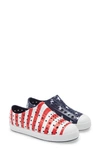 Native Shoes Kids' Jefferson Water Friendly Perforated Slip-on In Regetta Blue/ Shell Wht/ Star