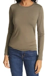L Agence Tess Long Sleeve Stretch Jersey Top In Juniper