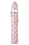 Michele 16mm Quilted Leather Watch Strap, Lilac