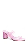 Chinese Laundry Yippy Block Heel Sandal In Pink Vinyl