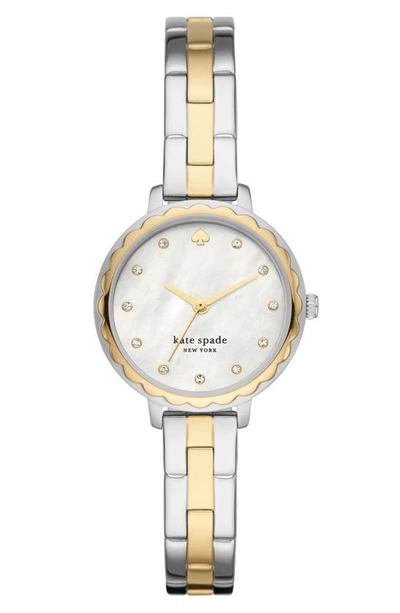 Kate Spade Morningside Two-tone Stainless Steel Bracelet Watch 28mm In Silver