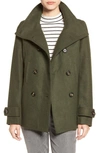 Thread & Supply Double Breasted Peacoat In Hunter Green