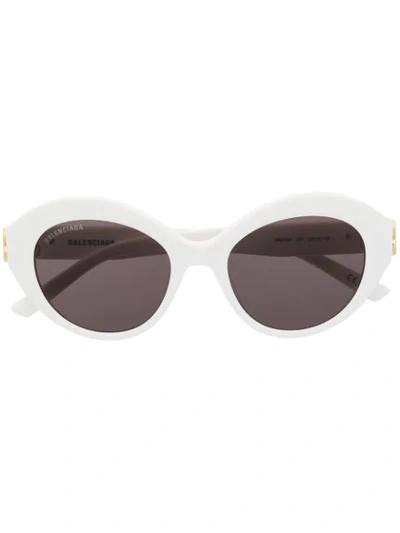 Balenciaga Dynasty Oval-frame Sunglasses In White