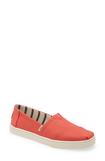 Toms Alpargata Slip-on Sneaker In Red Canvas