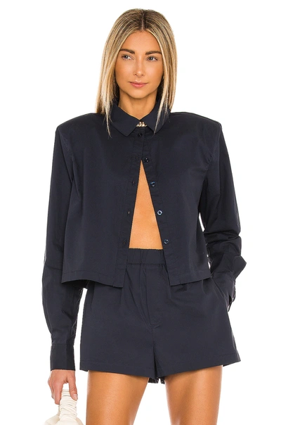 L'academie The Tory Blouse In Navy Blue