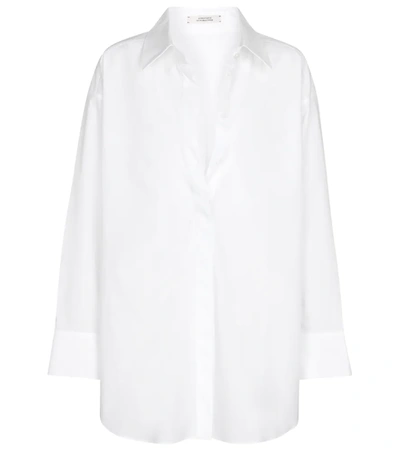 Dorothee Schumacher Poplin Power Concealed-placket Shirt In Pure White