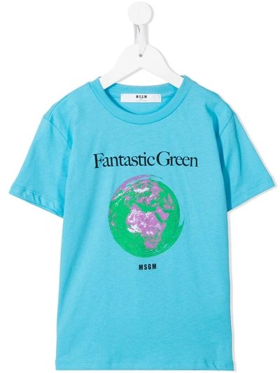 Msgm Kids' Women's 3041mdm19021711782 Light Blue Other Materials T-shirt