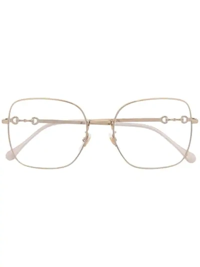 Gucci Horsebit Wire-frame Glasses In Gold