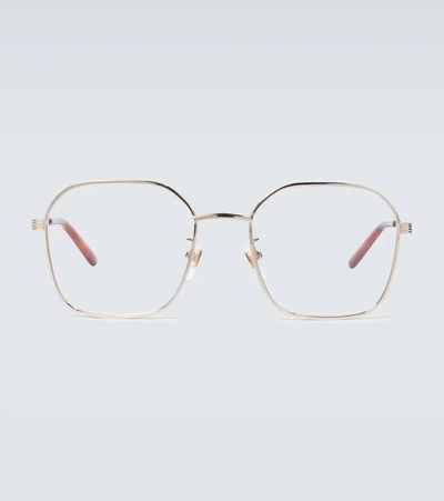 Gucci Square-frame Oversized Glasses In Gold