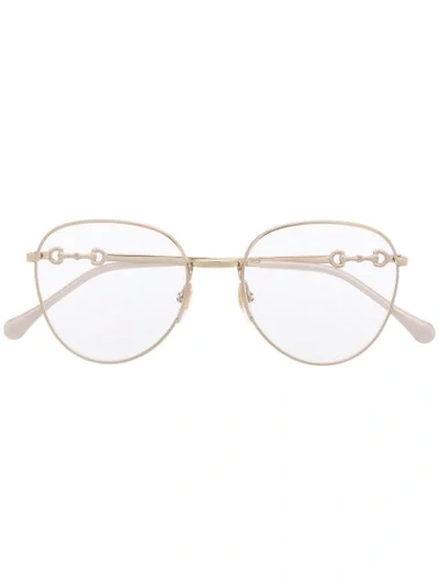 Gucci Round-frame Glasses In Gold