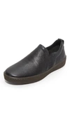Vince Men's Soren Leather Slip-on Sneakers In Black