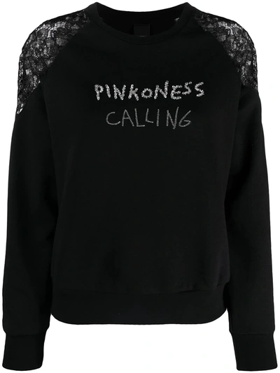 Pinko Ness Calling Sweatshirt In Black